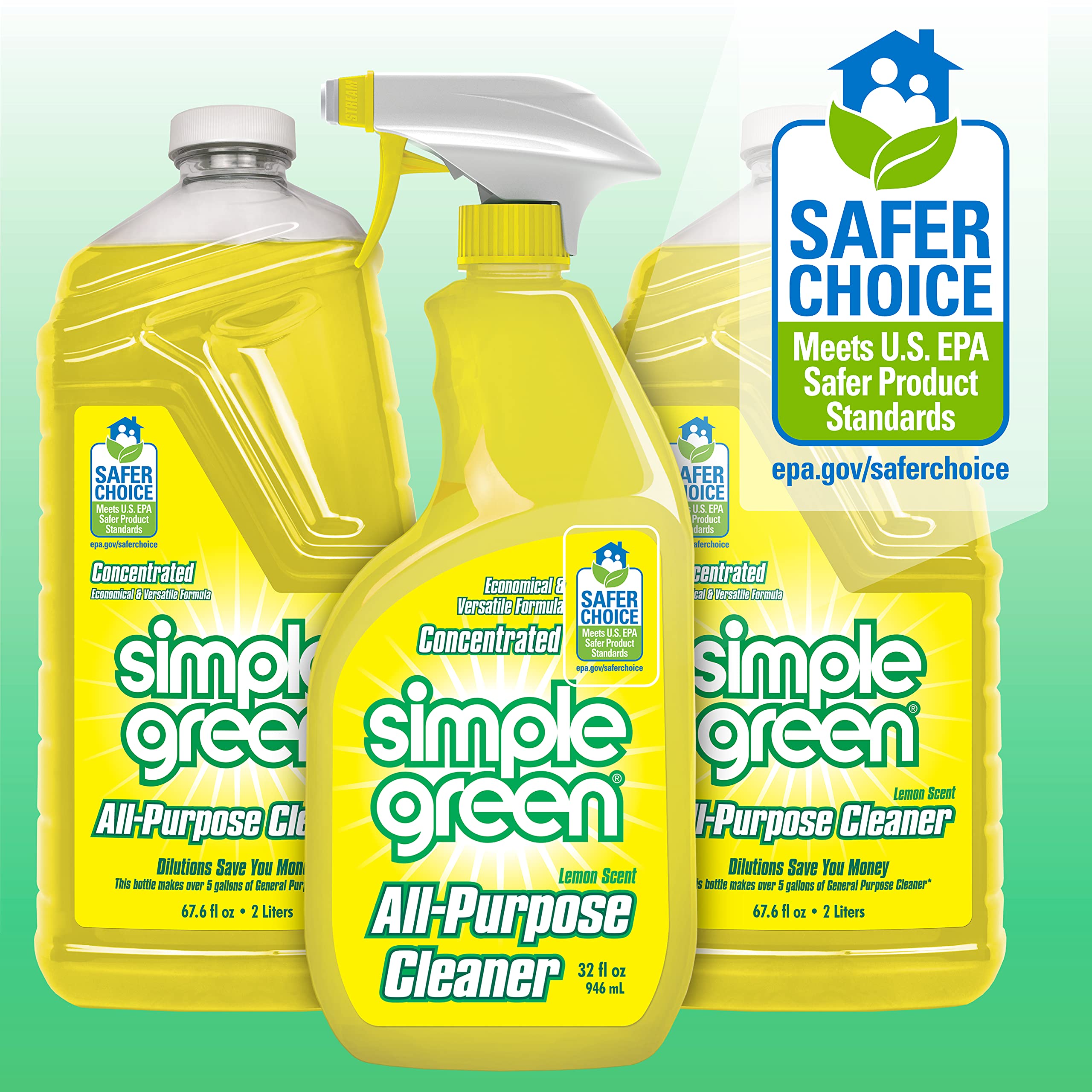 Simple Green All Purpose Cleaner Spray and Refill, Green, 3 Piece Set, 1 Count (Lemon) - Image 4