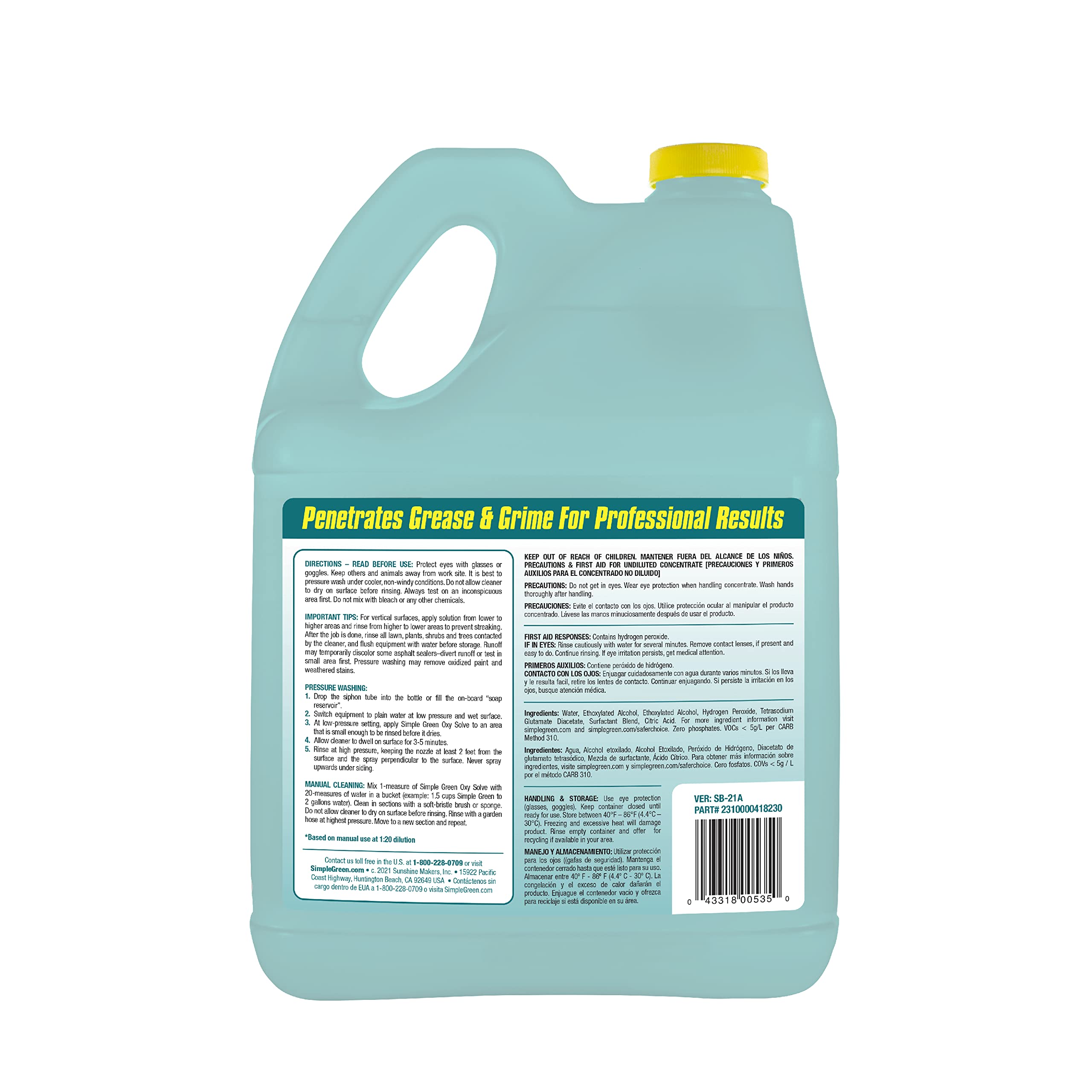 Simple Green Oxy Solve Total Outdoor Pressure Washer Cleaner – 1 Gal - Image 9