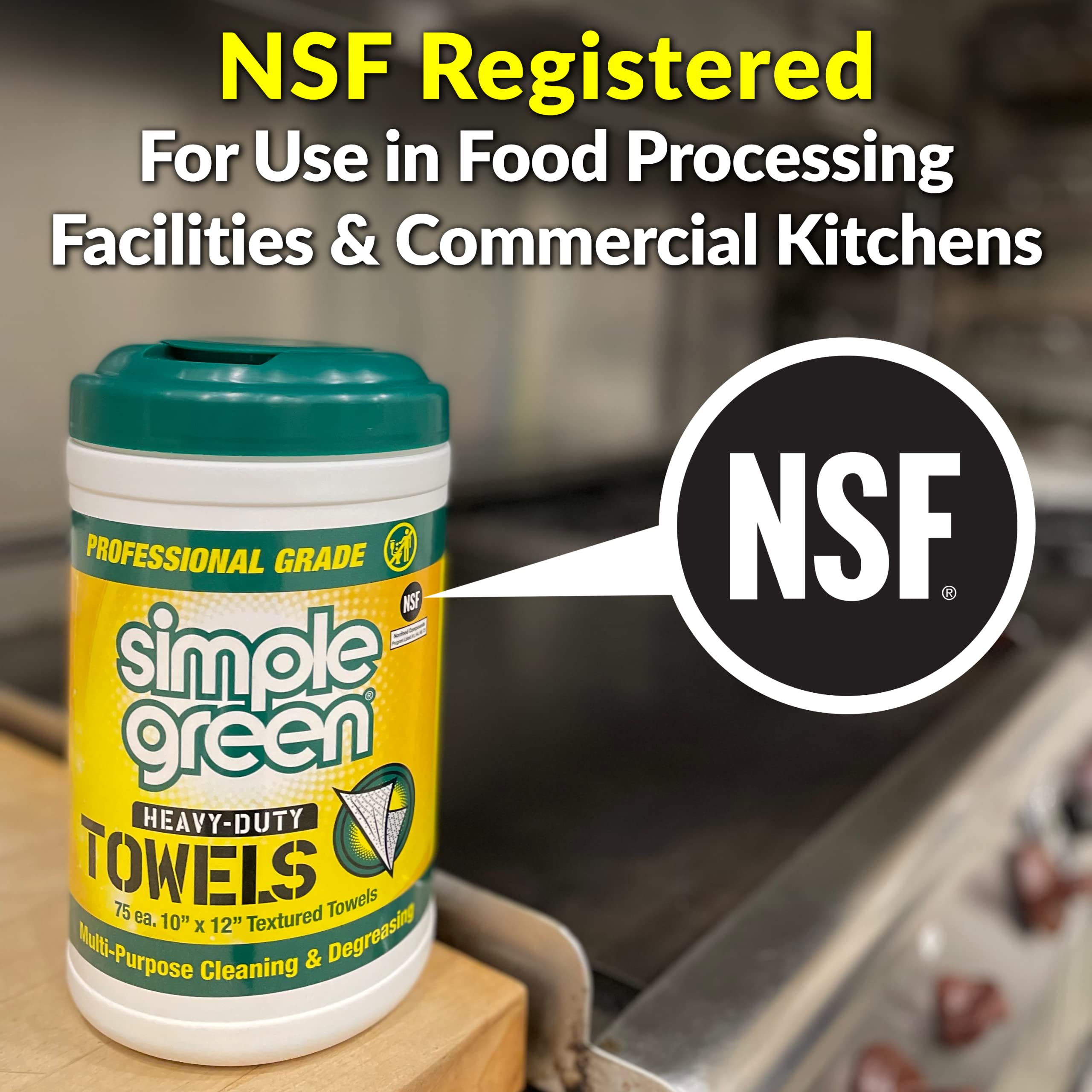 Simple Green Professional Grade Heavy-Duty Cleaning and Degreasing Towels, All-Purpose Cleaning Wipes, 75 count (Pack of 2) - Image 5